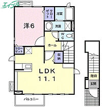 ＮａｄｅｓｈｉｋｏII  ｜ 三重県四日市市中川原3丁目（賃貸アパート1LDK・2階・46.09㎡） その2