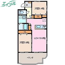 マスターズ・フォートII  ｜ 三重県四日市市ときわ4丁目（賃貸マンション2LDK・1階・60.97㎡） その2