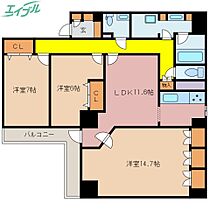 ヴォーグＪＦ  ｜ 三重県四日市市鵜の森2丁目（賃貸マンション3LDK・6階・108.12㎡） その2