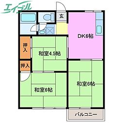 ハイツ山の平 2階/-