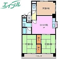 ソシアルドミール 3DKの間取図画像