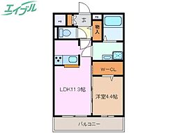 ウィル 1LDKの間取図画像