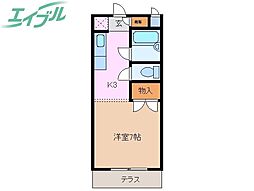 ルミエール塩浜1 1Kの間取図画像