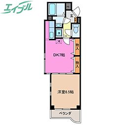 フォレストフォールズ 1DKの間取図画像