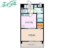 リュミエールメゾン 1DKの間取図画像