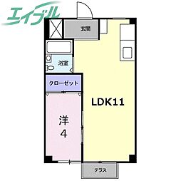 シングルハウスK 1LDKの間取図画像