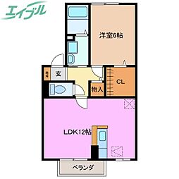 グレイスフル 1LDKの間取図画像