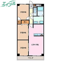 プロミネント四日市 3LDKの間取図画像