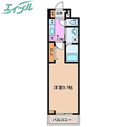 ヒカルサ四日市東阿倉川 1Kの間取図画像