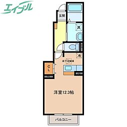 アムール一本木2 ワンルームの間取図画像