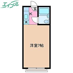 シャトル光 ワンルームの間取図画像