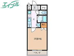 サン・アペックス四日市 1Kの間取図画像