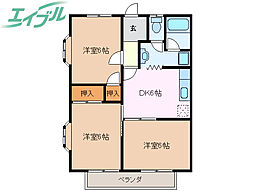 エステートK 3DKの間取図画像