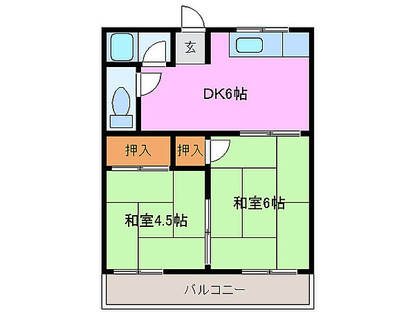 三重県いなべ市北勢町阿下喜(賃貸アパート2DK・2階・34.02㎡)の写真 その2
