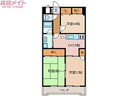 ル・ド・ソレイユ菰野 3DKの間取図画像