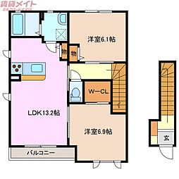 リーフガーデンハイツE棟 2階