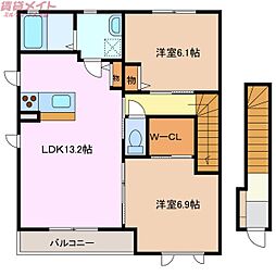 リーフガーデンハイツD棟 2階