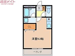 イーストバレーJr. ワンルームの間取図画像