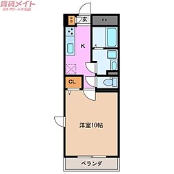 グレイティアいなべ 1Kの間取図画像