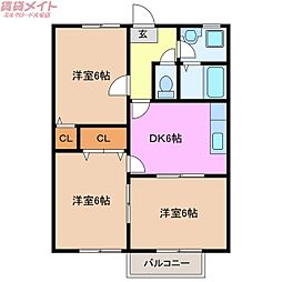 ファミーレソノハラ 3DKの間取図画像