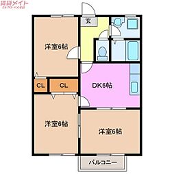 ファミーレソノハラ 3DKの間取図画像