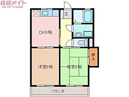 ラポアールK 2DKの間取図画像