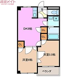 グランディルジン 2DKの間取図画像
