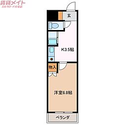 アイルームいなべ大安 1Kの間取図画像