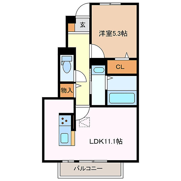 エスポワール 105｜三重県四日市市日永西１丁目(賃貸アパート1LDK・1階・42.55㎡)の写真 その1