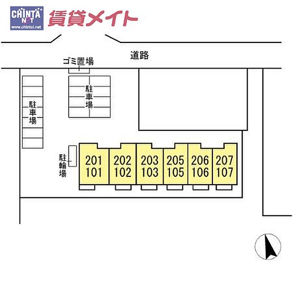 エスポワール 107｜三重県四日市市日永西１丁目(賃貸アパート1LDK・1階・42.82㎡)の写真 その2