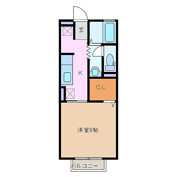 クレールカルチェ4 205｜三重県四日市市中川原３丁目(賃貸アパート1K・2階・30.27㎡)の写真 その2