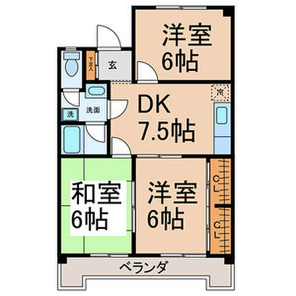 ハイツサイキ 202｜三重県四日市市中川原３丁目(賃貸マンション3DK・3階・53.05㎡)の写真 その2