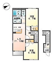 エクセルハイツ 201 ｜ 三重県四日市市内堀町（賃貸アパート2LDK・2階・58.65㎡） その2