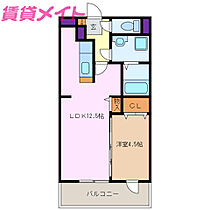 メゾンモンマルトル1 107 ｜ 三重県四日市市日永2丁目（賃貸マンション1LDK・1階・40.45㎡） その2