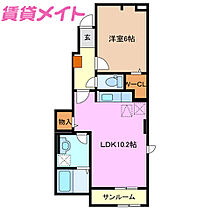 三重県四日市市大字六呂見（賃貸アパート1LDK・1階・43.97㎡） その2