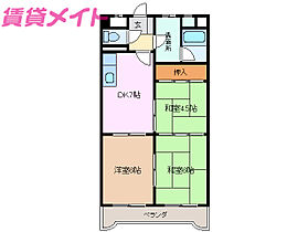 三重県四日市市堀木1丁目（賃貸マンション2LDK・3階・53.46㎡） その2