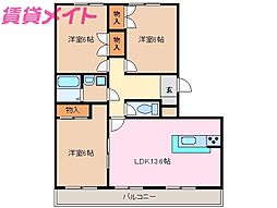 VIPIN太平洋サウスヒルズ 3LDKの間取図画像
