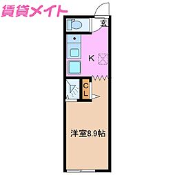 アパート 1Kの間取図画像