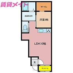 VITALITE 1LDKの間取図画像