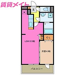 メゾンモンマルトル1 1LDKの間取図画像