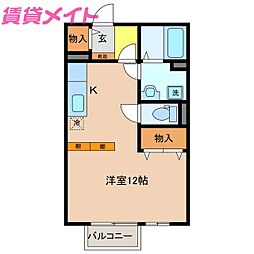 クレーネ ワンルームの間取図画像