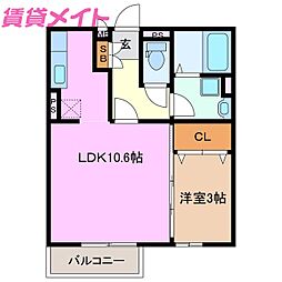 タカオ 1LDKの間取図画像