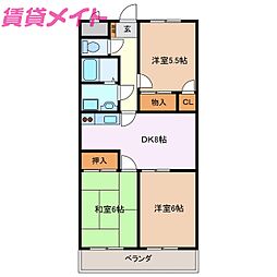 ア・ラ・モード21 3DKの間取図画像