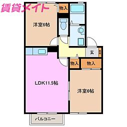クレセントセジュールB棟 2階