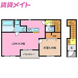 リーブルファイン日永 1LDKの間取図画像