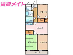 ア・ラ・モード21 3DKの間取図画像