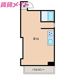安島コーポ 1LDKの間取図画像