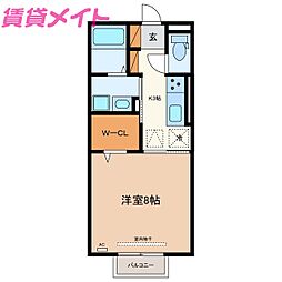 響 1Kの間取図画像