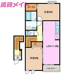 エテルノ1 2LDKの間取図画像
