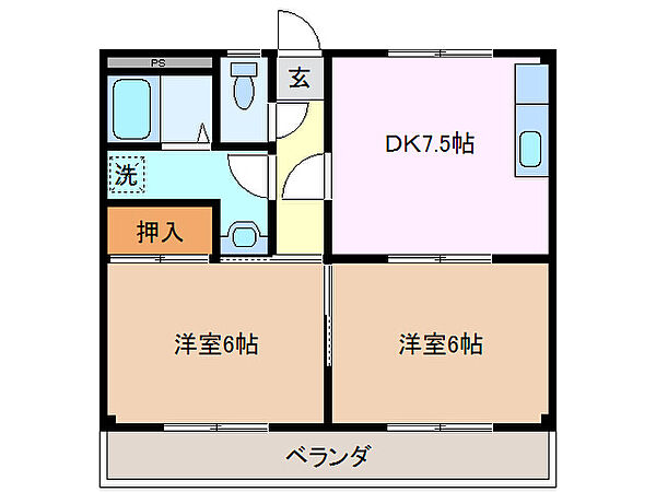 三重県鈴鹿市大池１丁目(賃貸アパート2DK・2階・43.20㎡)の写真 その2